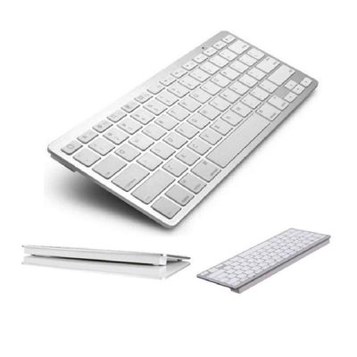 Mini Teclado Bluetooth Para  Pro Branco Prateado