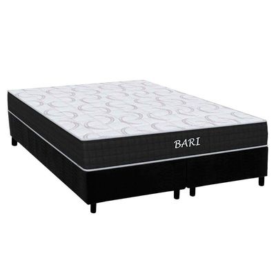 Conjunto Box King: Colchão Espuma Orthoflex D45 Bari + Base Crc Suede Black(193x203)