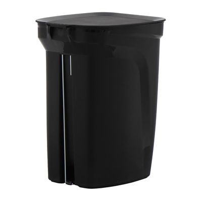 Lixeira Tramontina Compact 10L em Polipropileno Preto com Haste em Aço Galvanizado