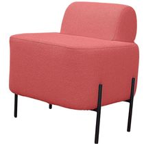 Puff Estofado Virginia Decorativo Tecido Boucle Cor Rose