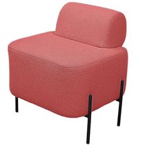 Puff Estofado Virginia Decorativo Tecido Boucle Cor Rose