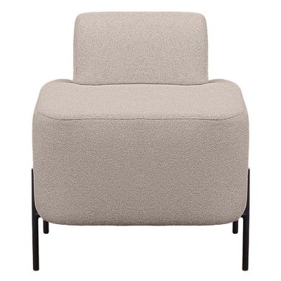 Puff Estofado Virginia Decorativo Tecido Boucle Cor Branco