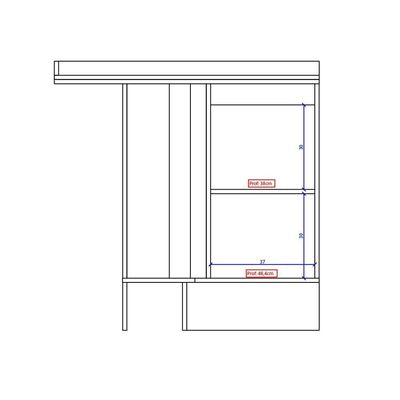 Balcão De Canto Mdf Milla 1 Porta Branco 94cm Carraro