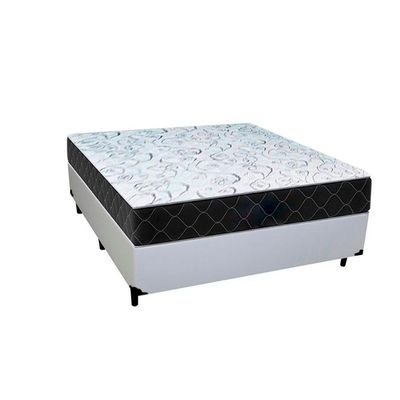 Cama Box Casal Branco Com Colchão D33 Marrocos 30cm