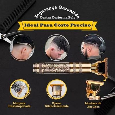 Aparador De Pelo T9 Dragão Dourado 110v-240v