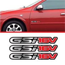 3 Emblemas Gsi 16v Astra Adesivos Resinados Cromados Vermelho