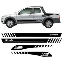 Adesivos Para Fiat Strada Hard Working Cabine Dupla Grafite Grafite