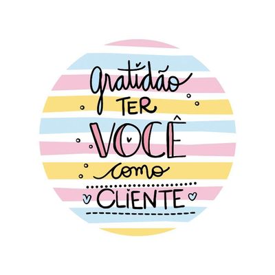 Adesivos Personalizados Gratidão Ter Você Como Cliente 5x5cm Rosa