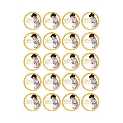 Adesivos Personalizados Meu Batizado 5x5cm Dourado