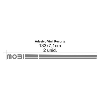 Faixa Lateral Fiat Mobi Adesivo Cinza Deativo Cinza