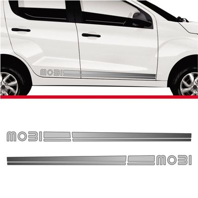 Faixa Lateral Fiat Mobi Adesivo Cinza Deativo Cinza