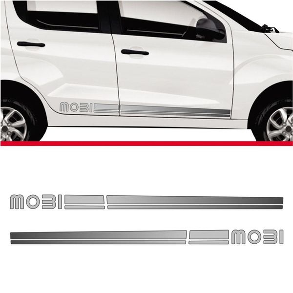Faixa Lateral Fiat Mobi Adesivo Cinza Deativo Cinza