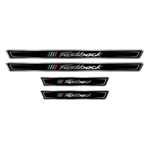 Kit 8 Adesivos Soleira Porta Compatível Fiat Fastback Preto