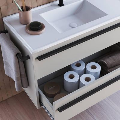 Kit Gabinete Suspenso Com Cuba E Espelheira 80cm Arenas Proddy Arenas