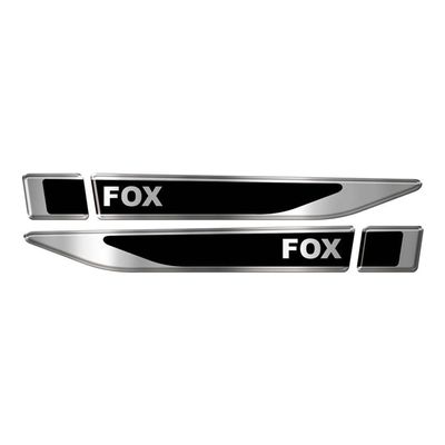 Par Emblema Lateral Fox Resinado Paralama Cromado