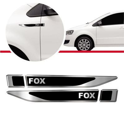 Par Emblema Lateral Fox Resinado Paralama Cromado