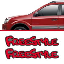 Par De Emblemas Adesivo Ford Ecosport Freestyle Sem Resina Preto