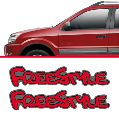 Par De Emblemas Adesivo Ford Ecosport Freestyle Sem Resina Preto