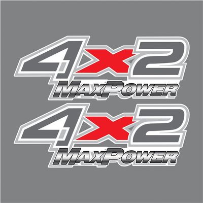 Par Adesivo Emblema Lateral Caçamba Ford F250 4x2 Maxpower Cinza