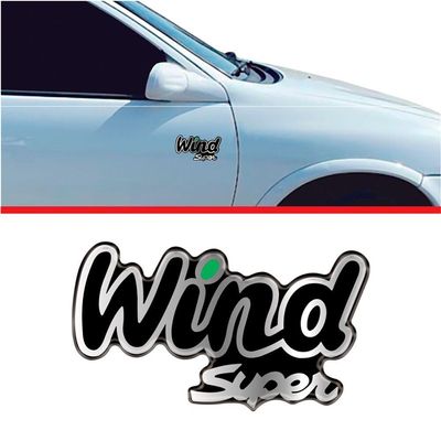 Par Emblema sa Wind Super Lateral Adesivo Verde Resinado Verde