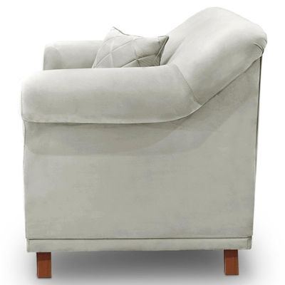 Poltrona Decorativa Retro Polo Com Almofada Veludo 2223 Ezz 2223