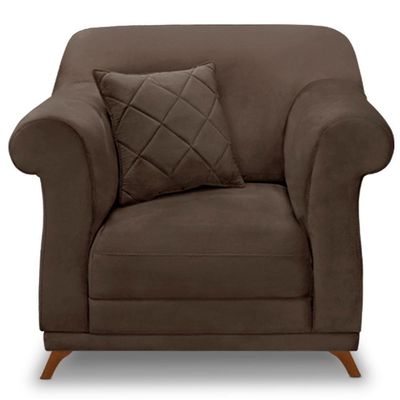 Poltrona Decorativa Retro Polo Com Almofada Veludo 2231 Ezz 2231