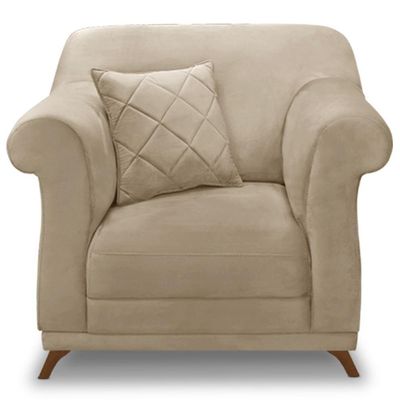 Poltrona Decorativa Retro Polo Com Almofada Suede 1101 Ezz 1101