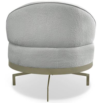 Poltrona Giratoria Glamour 704 Organica Linho Boucle 3302 Ezz 3302