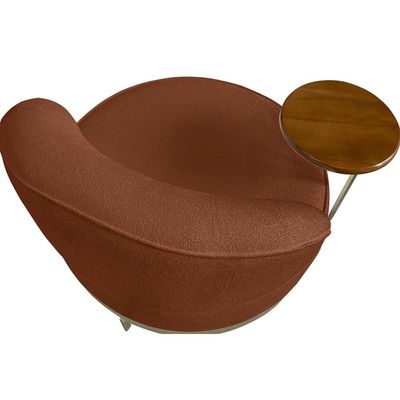Poltrona Giratoria Glamour 704 Organica Linho Boucle 3303 Ezz 3303
