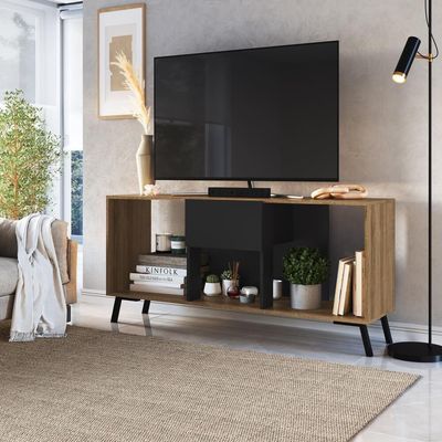 Rack Tv 50 Polegadas 01 Gaveta 136cm Preto Mel Proddy Preto Mel