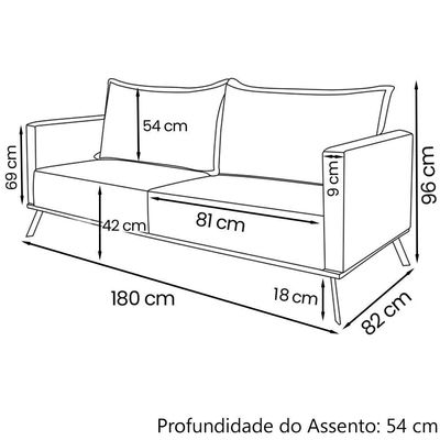 Sofa Aya 2 Lugares Para Sala De Estar 180cm Boucle 3300 Ezz 3300