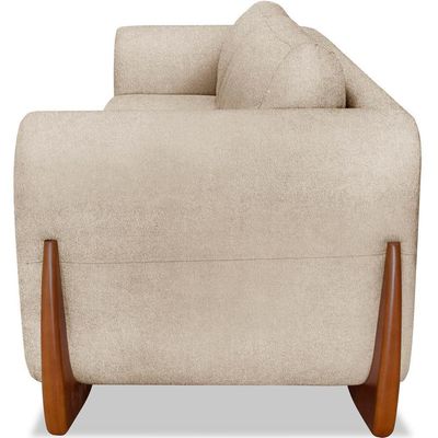 Sofa Jolie 3 Lugares 220cm Pes Boomerang Linho Boucle 3301 Ezz 3301