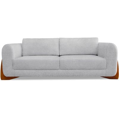 Sofa Jolie 3 Lugares 230cm Pes Boomerang Linho Boucle 3302 Ezz 3302