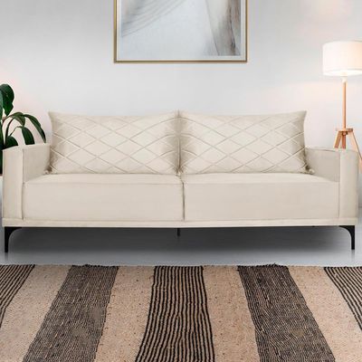 Sofa Living 3 Lugares Nori 220cm Veludo Deluxe 2221 Ezz 2221