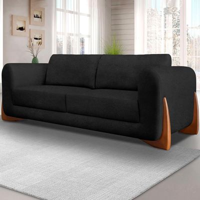 Sofa Jolie 3 Lugares 230cm Pes Boomerang Linho Boucle 3304 Ezz 3304