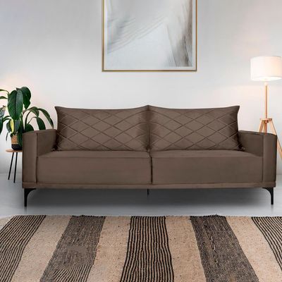 Sofa Living 3 Lugares Nori 220cm Veludo Deluxe 2231 Ezz 2231