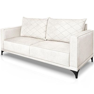 Sofa Nori 2 Lugares Pes De Ferro 180cm Linho Boucle 3300 Ezz 3300