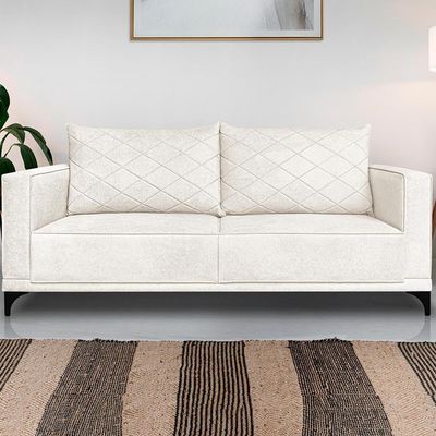 Sofa Nori 2 Lugares Pes De Ferro 160cm Linho Boucle 3300 Ezz 3300