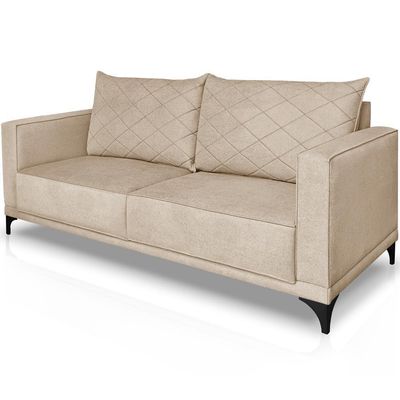 Sofa Nori 2 Lugares Pes De Ferro 160cm Linho Boucle 3301 Ezz 3301