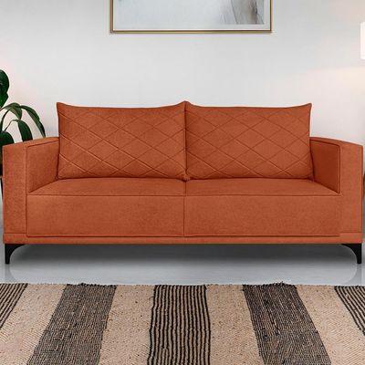 Sofa Nori 2 Lugares Pes De Ferro 160cm Linho Boucle 3303 Ezz 3303