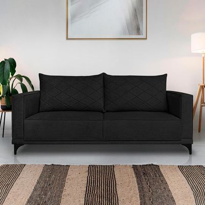 Sofa Nori 2 Lugares Pes De Ferro 160cm Linho Boucle 3304 Ezz 3304
