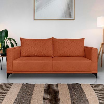 Sofa Nori 2 Lugares Pes De Ferro 160cm Linho Boucle 3303 Ezz 3303