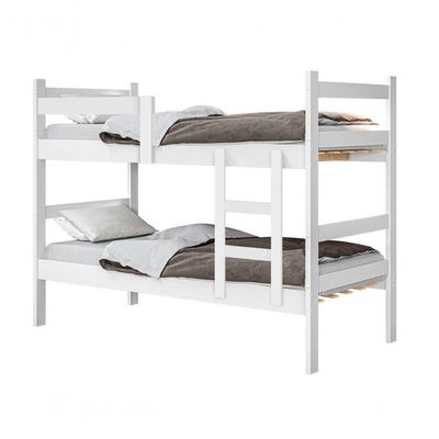 Beliche Porto Gabrielli 100% MDF Com Escada Branco Vira 2 Camas Solteiro + 2 Colchão Solteiro