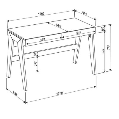 Mesa Para Computador Escrivaninha Trend 2 Gavetas Artesano