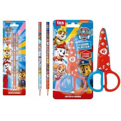 Kit Escolar Completo Patrulha Canina - Rosa - 10 Itens