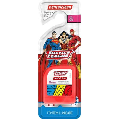 Fio Dental Infantil Heróis Liga Da Justiça 25m - Dentalclean