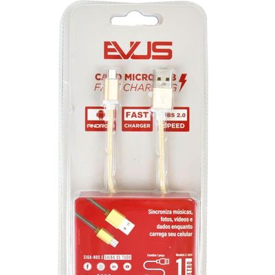 Cabo Usb Evus C-054 Fast Charge Micro Usb Gold 1,0m