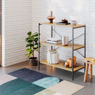 Estante com 3 Prateleiras Tub Mel e Preta 80 cm