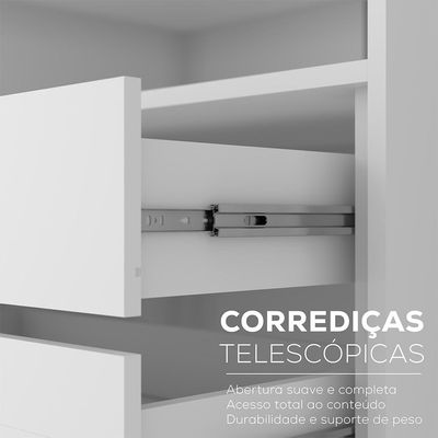 Guarda-Roupa Casal com 3 Espelhos Zemartt 100% MDF 3 PT 3 GV Cinza