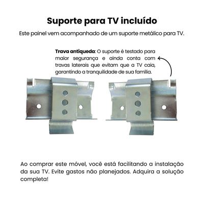 Painel para TV até 50 Polegadas Flash Cinamomo e Off White